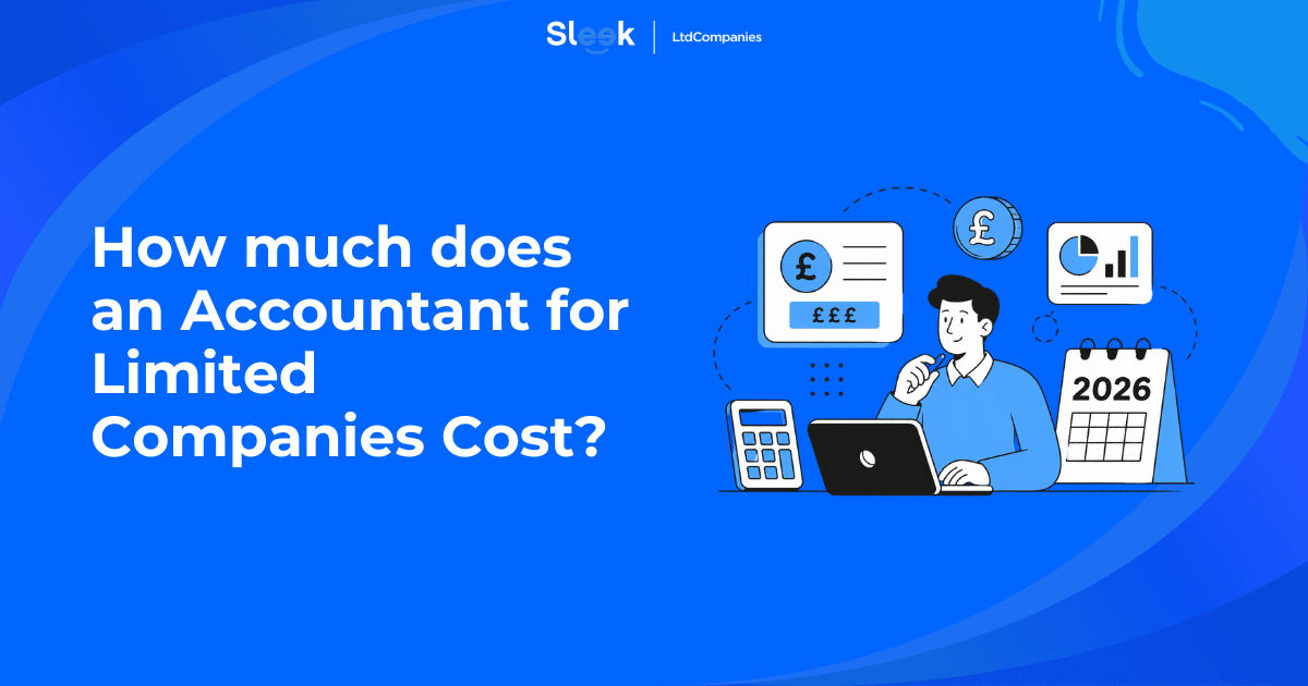 LtdCompanies branded blog thumbnail showing accountant cost icons for limited companies, with pound symbols, calculator and 2026 calendar